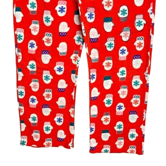 Old Navy Holiday Christmas Mittens Patterned Fleece Lounge Sleep Pants Size 14 - Picture 3 of 5